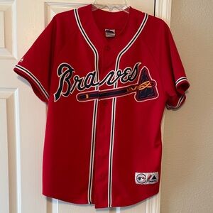 Majestic Red Atlanta Braves Men's Baseball Jersey